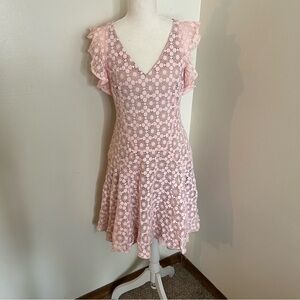 Tommy Hilfiger Pink Lace Fit & Flare Dress Size 6